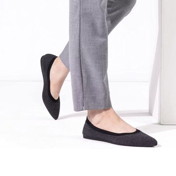 ⭐️FRANK Mully Pointed Toe Ballet Flat Slip On Flat Knit Shoes⭐️ - Picture 2 of 10